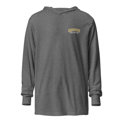 Performance | Hooded Long Sleeve T Shirt | Suffolk University Cheerleading | Valor Logo