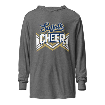Performance | Hooded Long Sleeve T Shirt | Suffolk University Cheerleading | Vanguard Logo