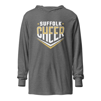 Performance | Hooded Long Sleeve T Shirt | Suffolk University Cheerleading | Emblem Logo