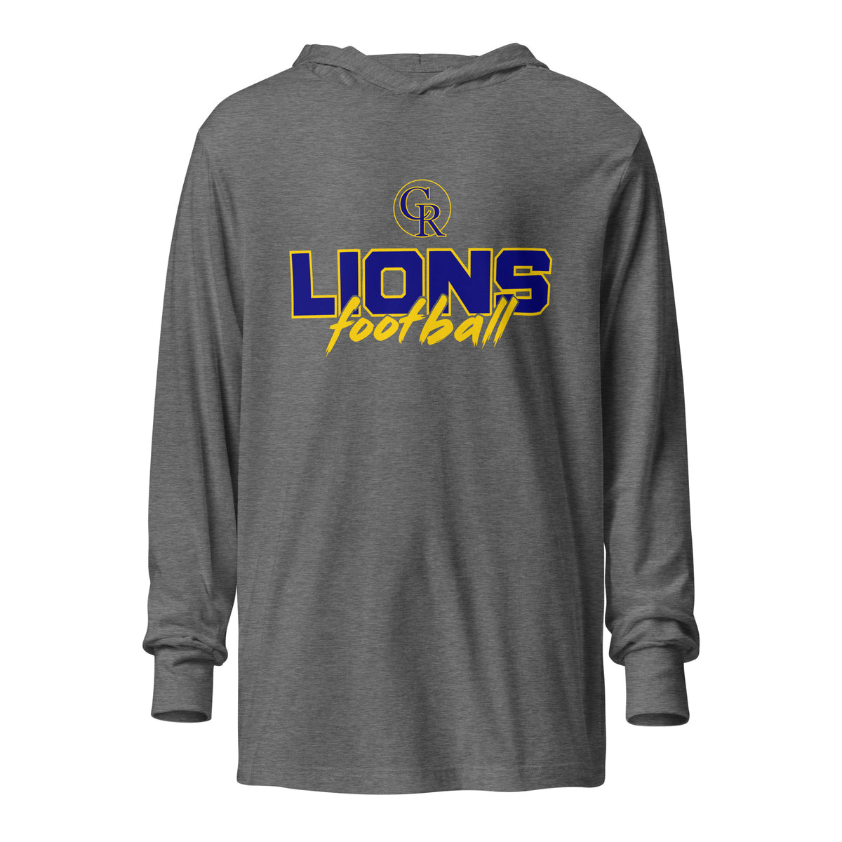 Performance | Hooded Long Sleeve T Shirt | Chestnut Ridge Lions Football | Vanguard Logo