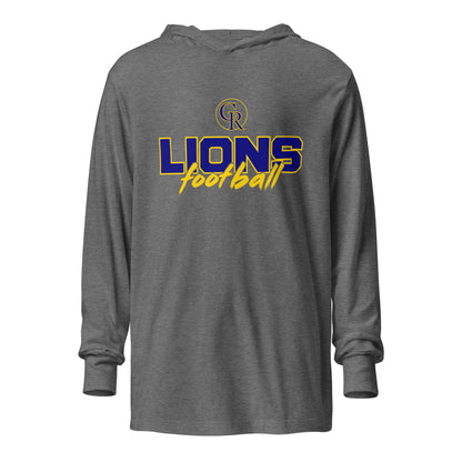Performance | Hooded Long Sleeve T Shirt | Chestnut Ridge Lions Football | Vanguard Logo
