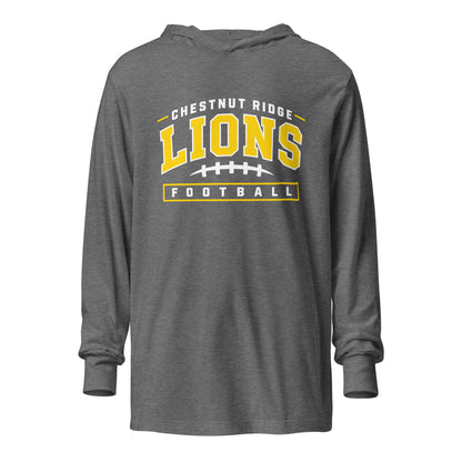 Performance | Hooded Long Sleeve T Shirt | Chestnut Ridge Lions Football | Valor Logo