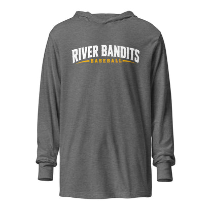 Performance | Hooded Long Sleeve T Shirt | South Bend River Bandits | Lettermark Logo
