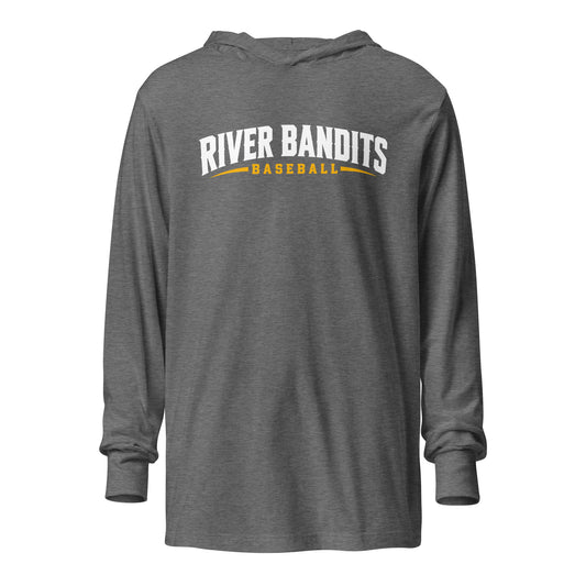 Performance | Hooded Long Sleeve T Shirt | South Bend River Bandits | Lettermark Logo