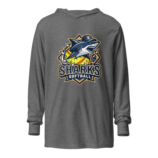 Performance | Hooded Long Sleeve T Shirt | Sharks Diamond Sports | Crest Logo