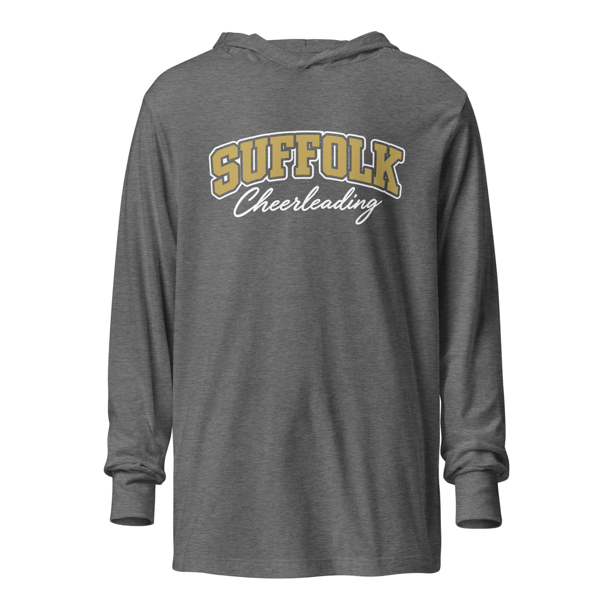 Performance | Hooded Long Sleeve T Shirt | Suffolk University Cheerleading | Valor Logo