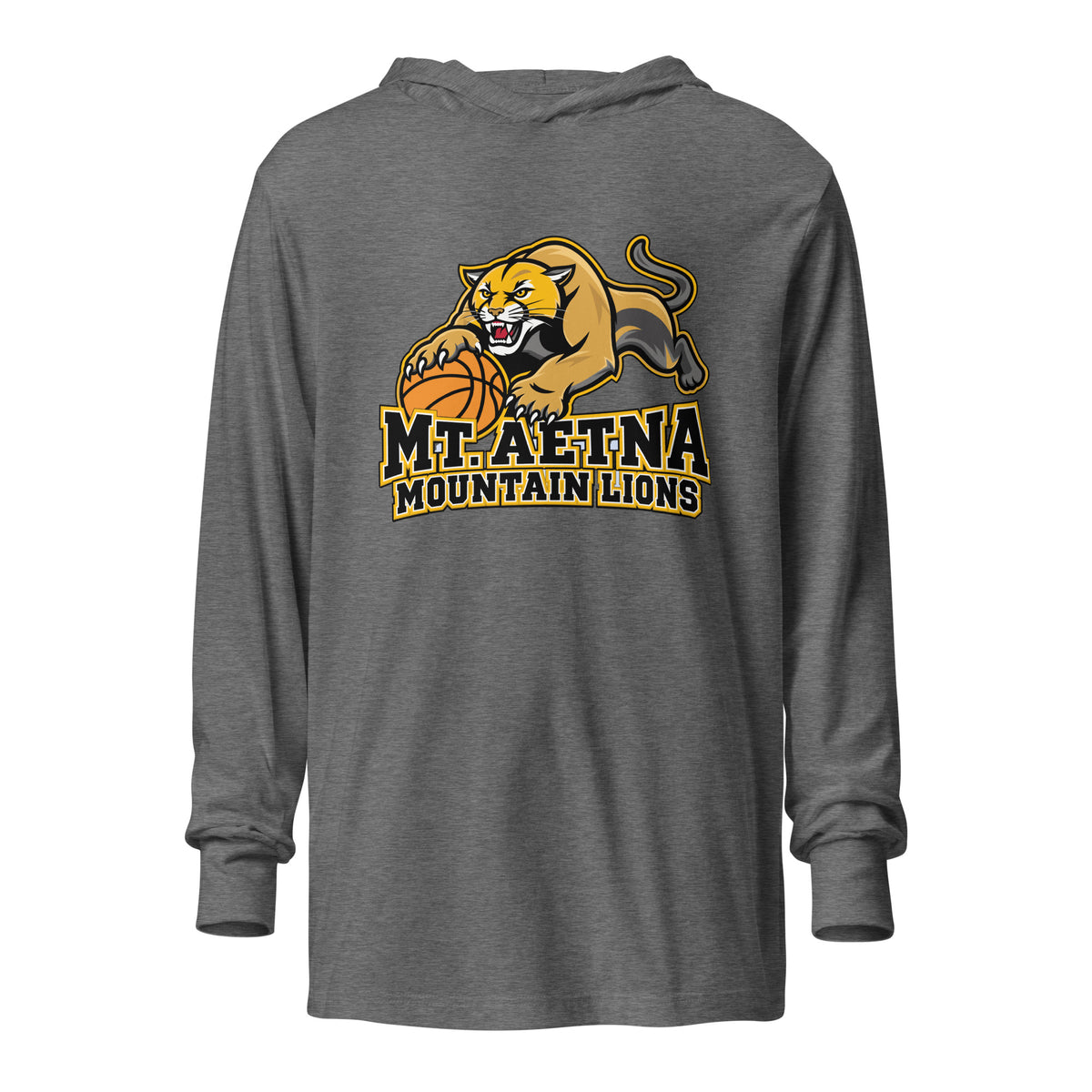 Performance | Hooded Long Sleeve T Shirt | Mt. Aetna Adventist School | Crest Logo