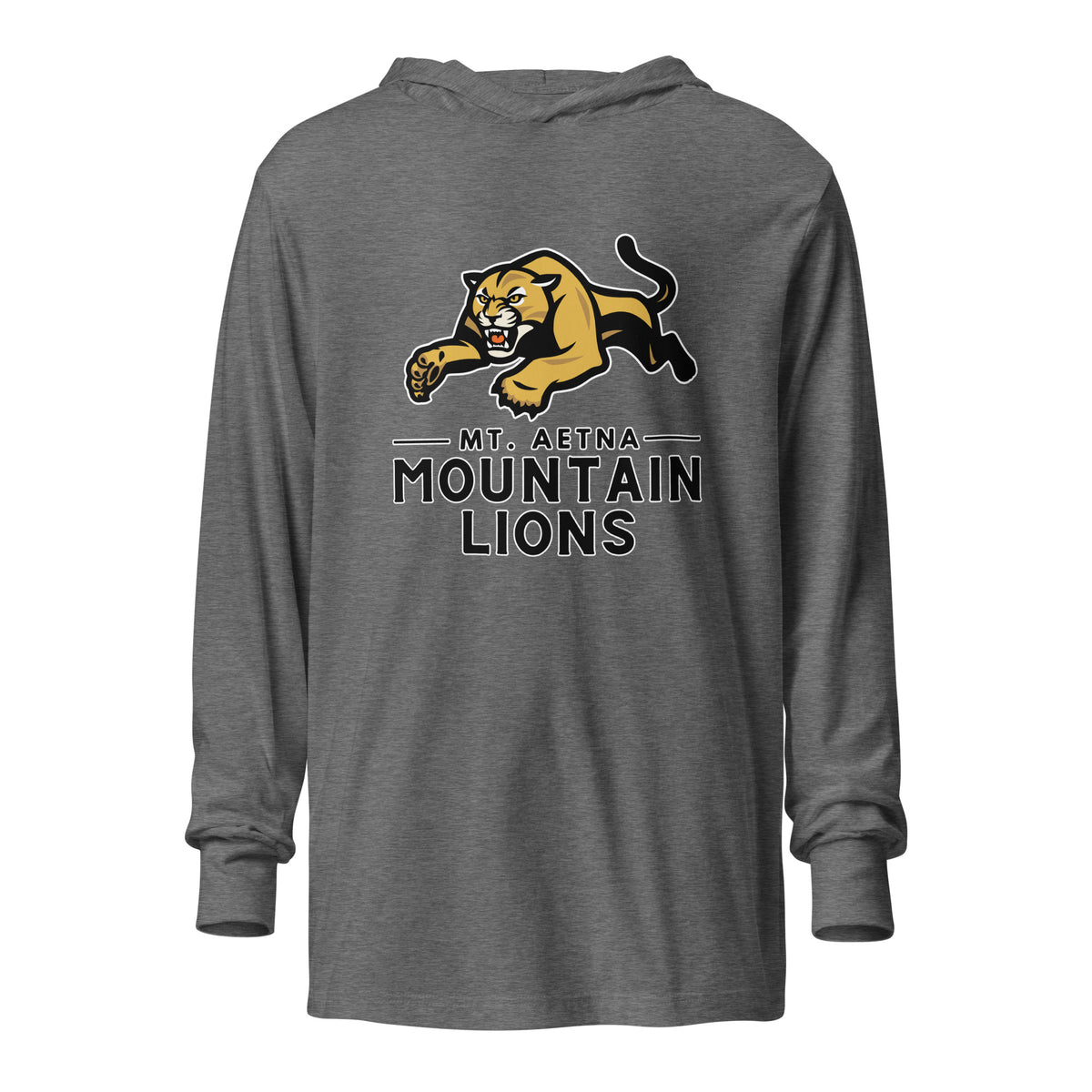 Performance | Hooded Long Sleeve T Shirt | Mt. Aetna Adventist School | Emblem Logo