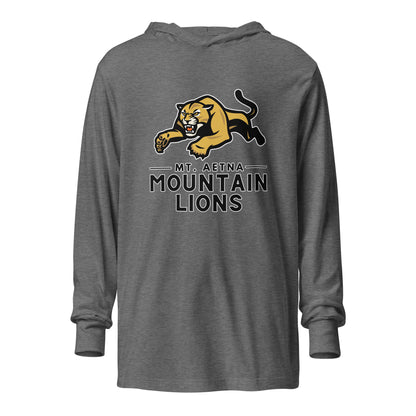 Performance | Hooded Long Sleeve T Shirt | Mt. Aetna Adventist School | Emblem Logo