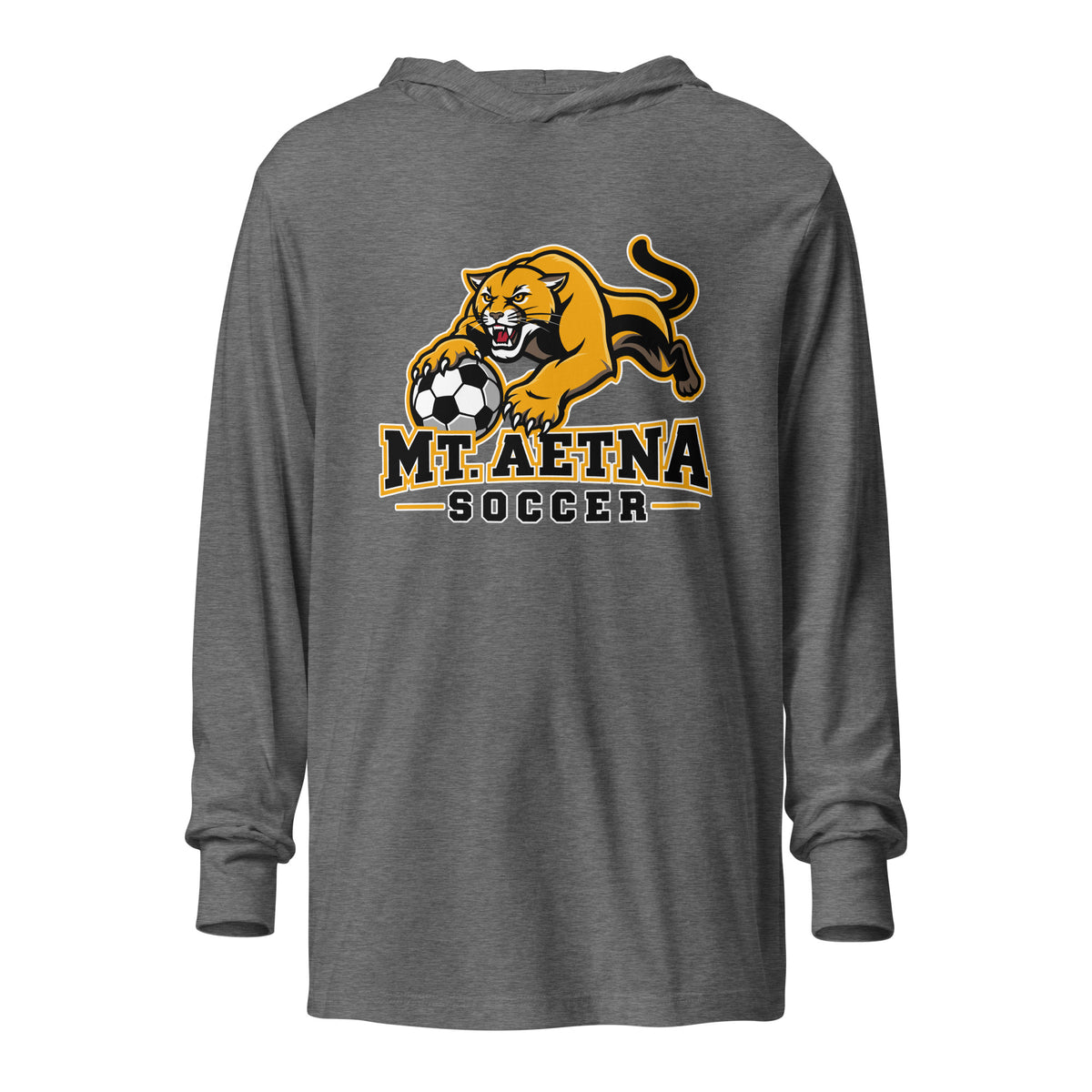 Performance | Hooded Long Sleeve T Shirt | Mt. Aetna Adventist School | Soccer Apex Logo