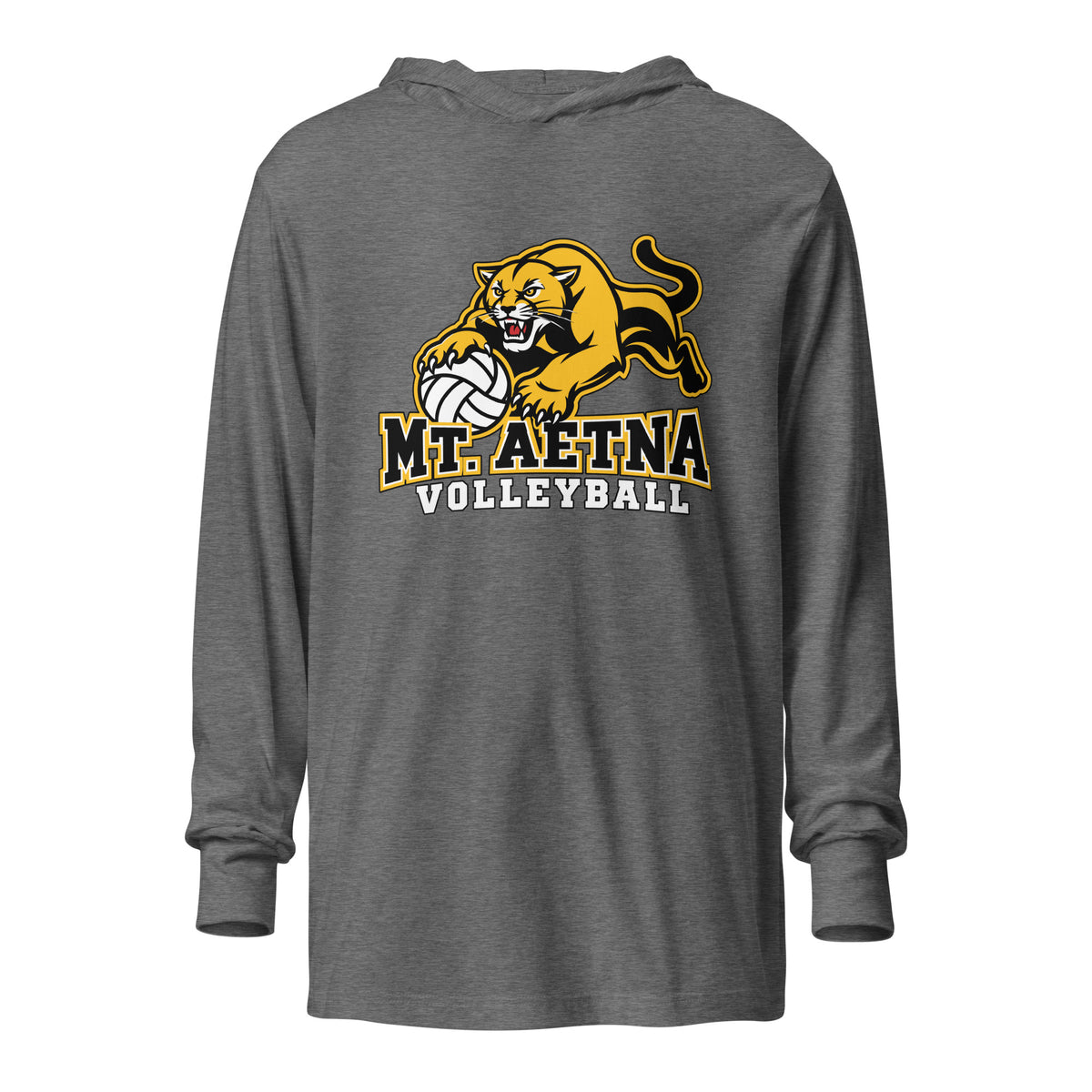 Performance | Hooded Long Sleeve T Shirt | Mt. Aetna Adventist School | Volleyball Apex Logo