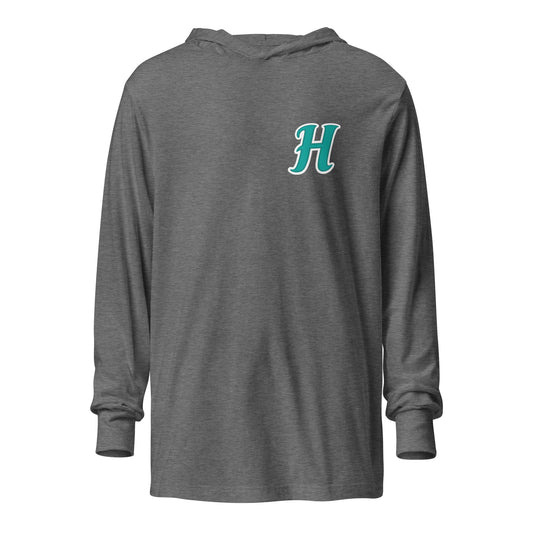 Performance | Hooded Long Sleeve T Shirt | Hammers Baseball (10U) | Lettermark Logo