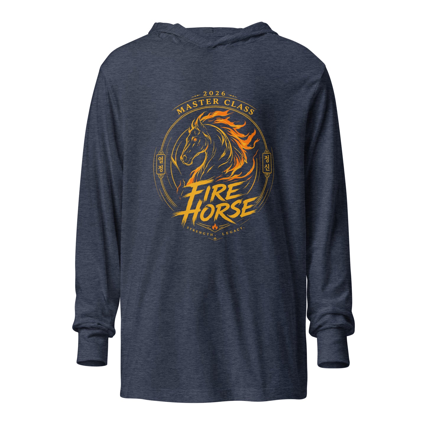 Performance | Hooded Long Sleeve T Shirt | Fire Horse Masters | Crest Logo
