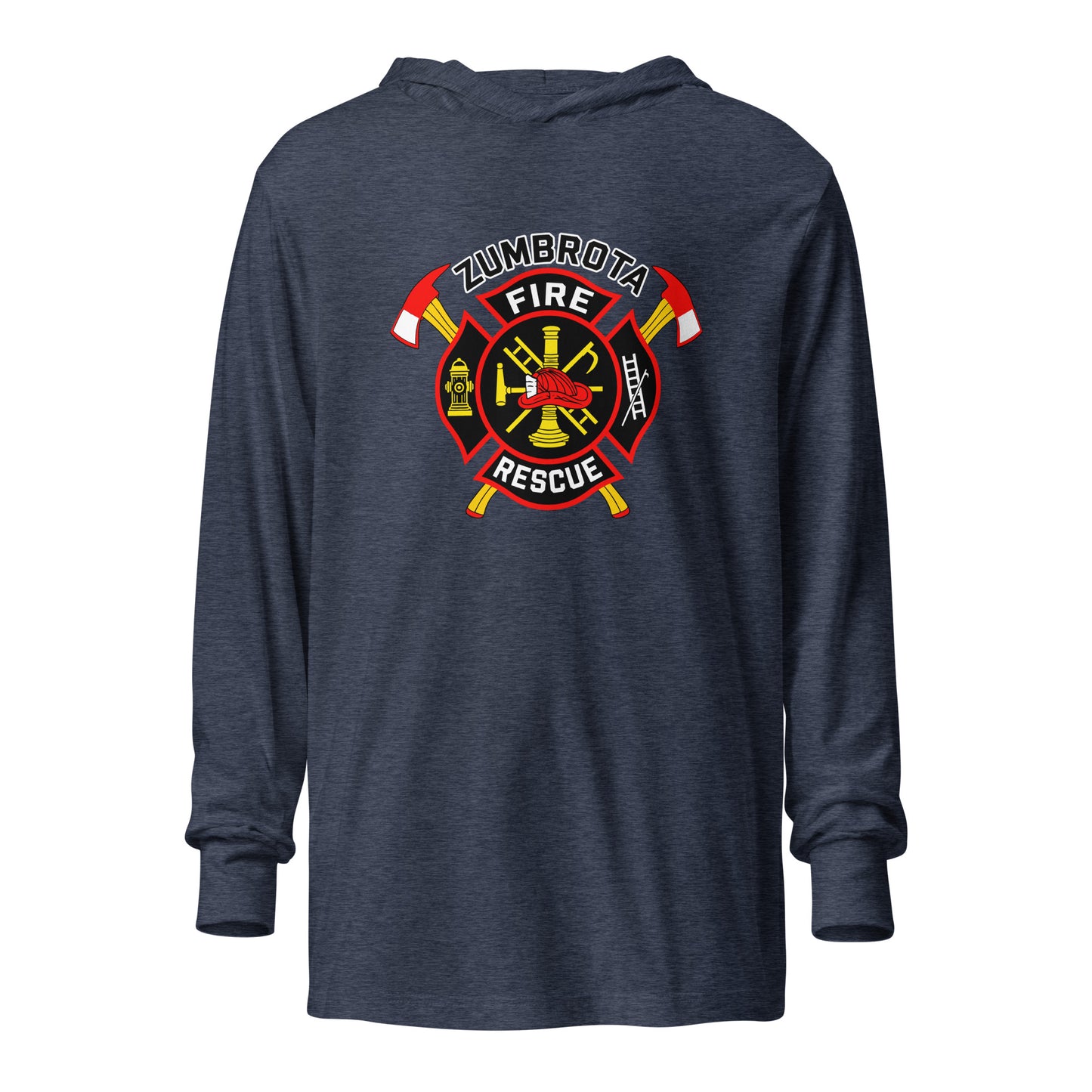 Performance | Hooded Long Sleeve T Shirt | Zumbrota Fire Department | Vanguard Logo
