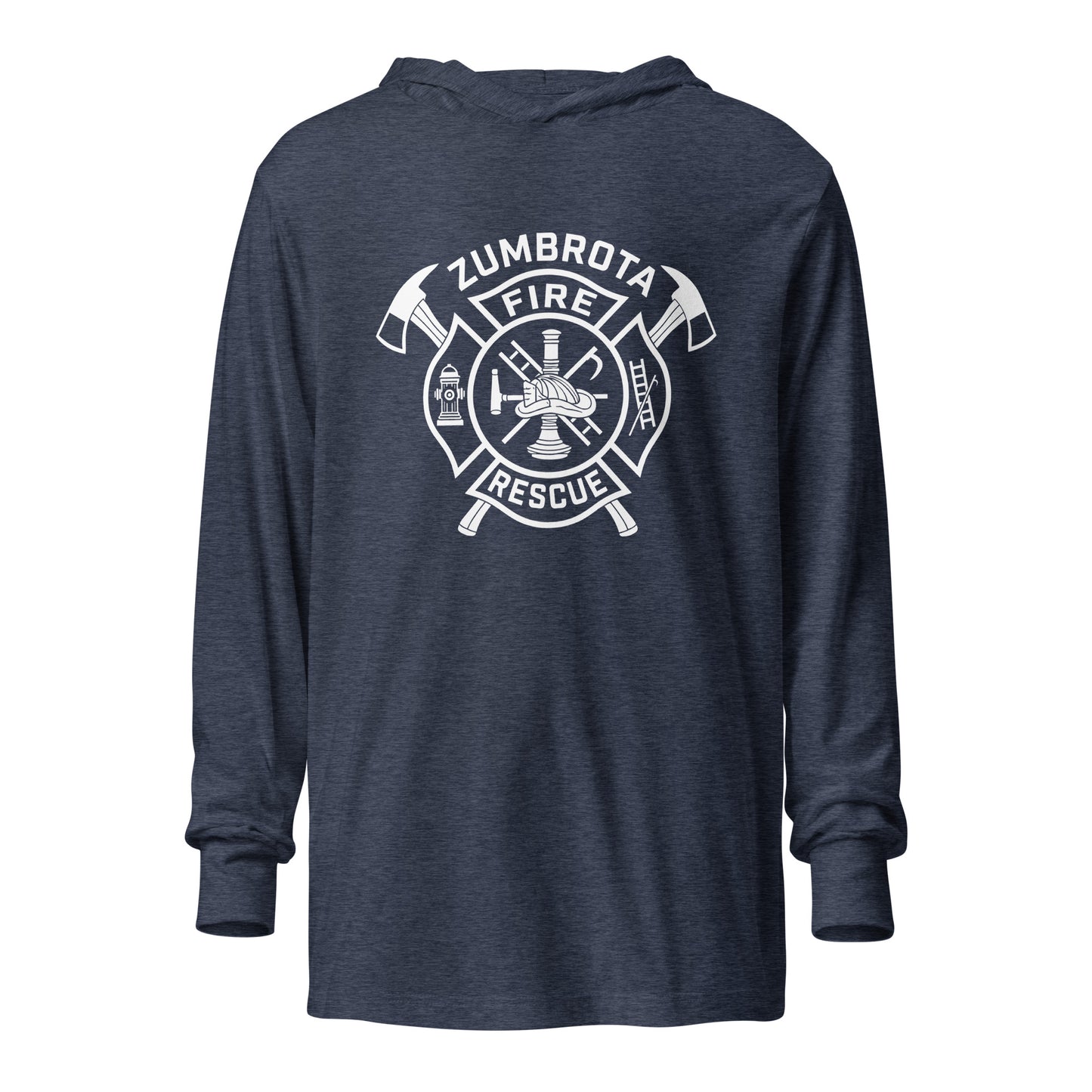 Performance | Hooded Long Sleeve T Shirt | Zumbrota Fire Department | Crest Logo