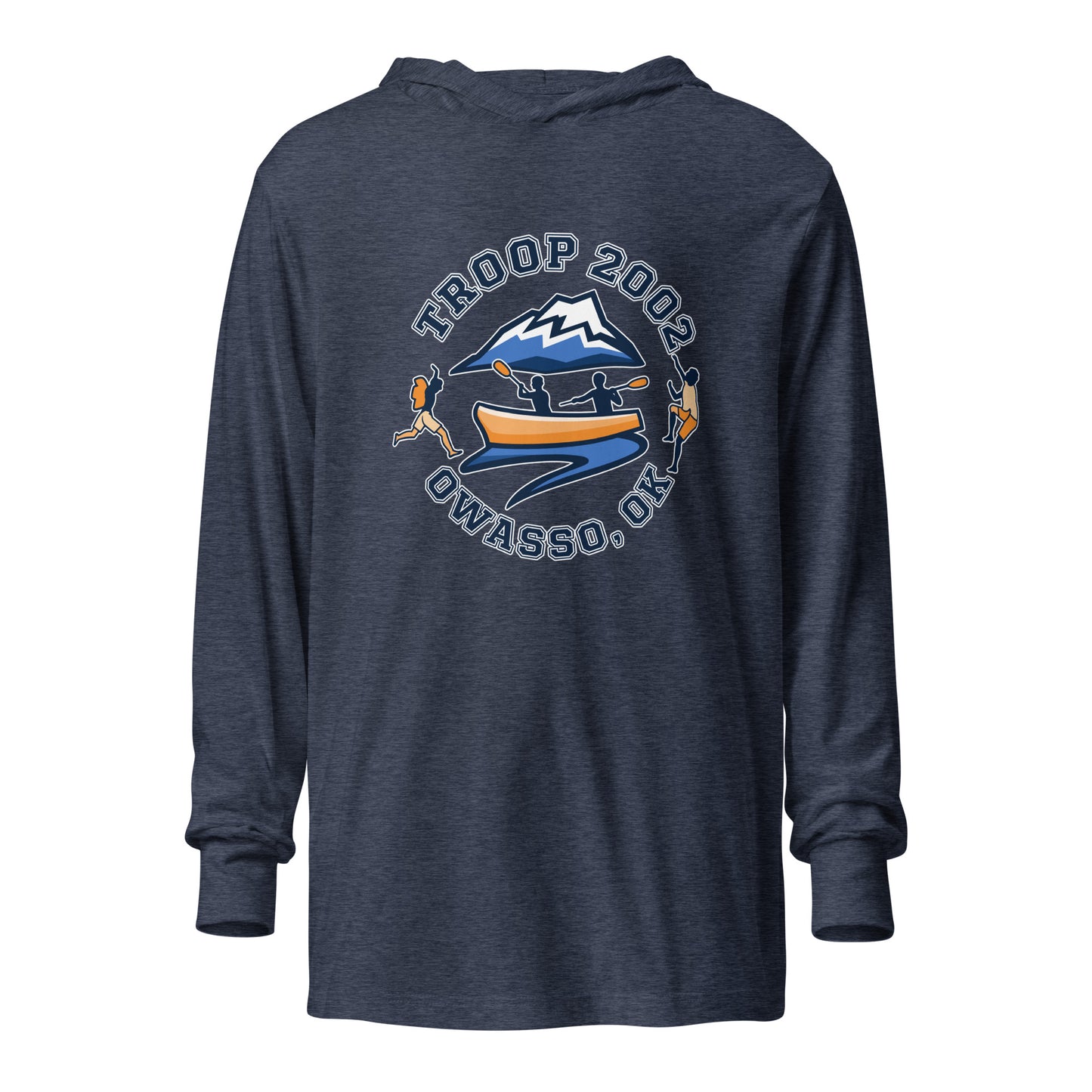 Performance | Hooded Long Sleeve T Shirt | Troop 2002 | Trailblazer Crest Logo