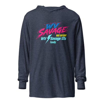 Performance | Hooded Long Sleeve T Shirt | Savage | Modern Text Logo