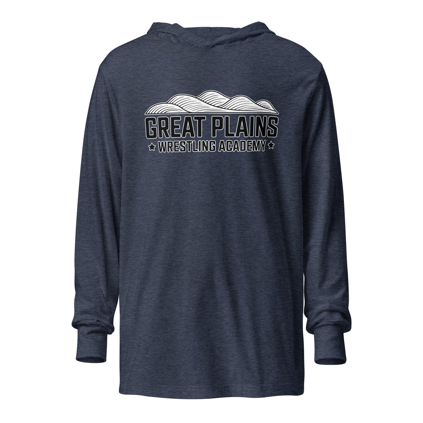 Performance | Hooded Long Sleeve T Shirt | Great Plains Wrestling Academy | Crest Logo