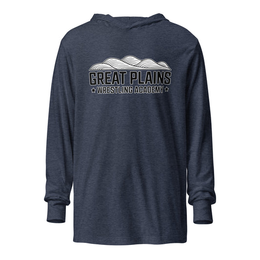 Performance | Hooded Long Sleeve T Shirt | Great Plains Wrestling Academy | Crest Logo