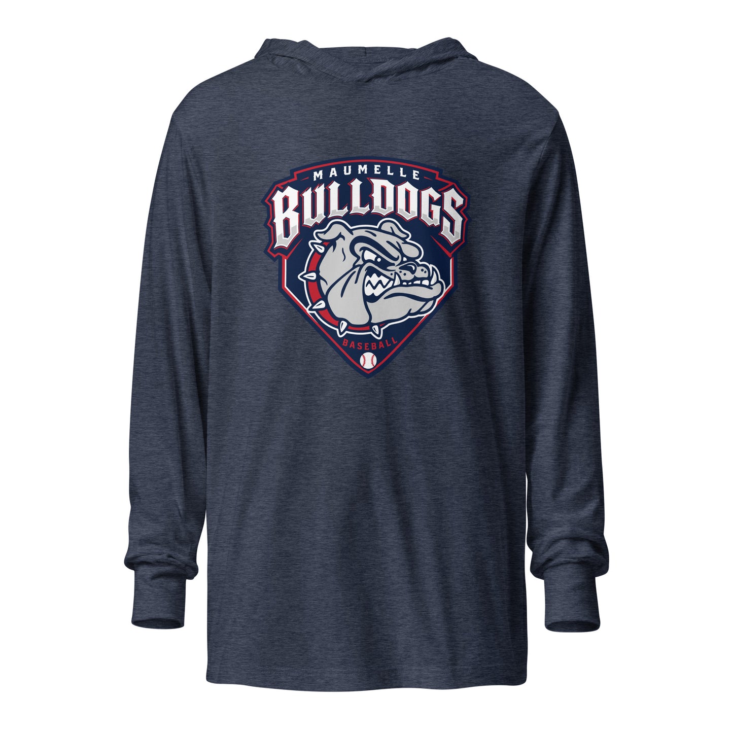 Performance | Hooded Long Sleeve T Shirt | Maumelle Bulldogs 2035 | Shield Logo