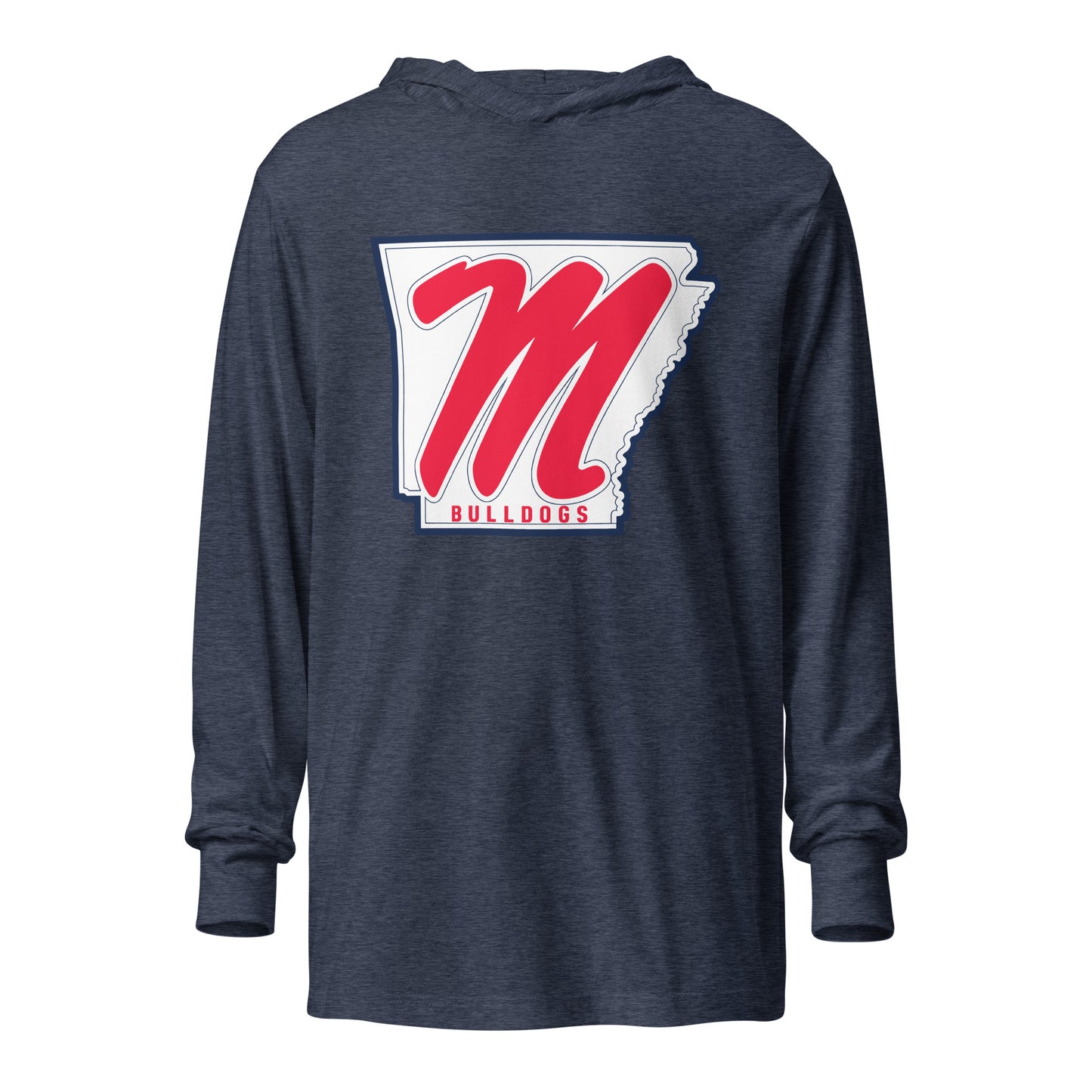 Performance | Hooded Long Sleeve T Shirt | Maumelle Bulldogs 2035 | Emblem Logo