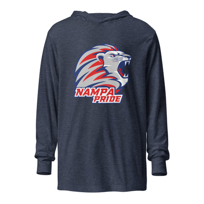 Performance | Hooded Long Sleeve T Shirt | Nampa Pride | Mascot Logo