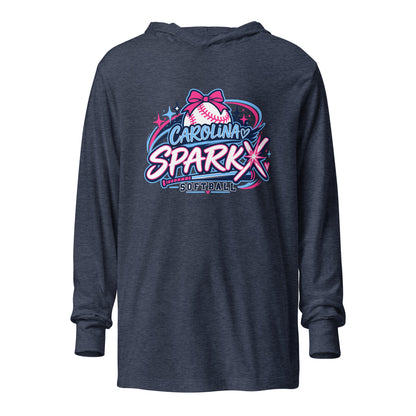 Performance | Hooded Long Sleeve T Shirt | Carolina Sparkx | Crest Logo