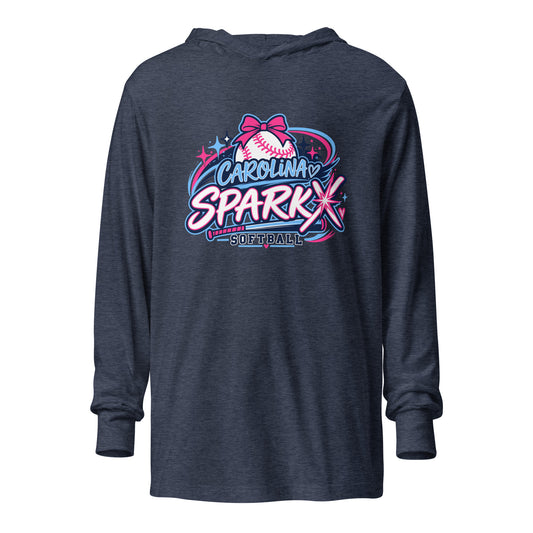 Performance | Hooded Long Sleeve T Shirt | Carolina Sparkx | Crest Logo