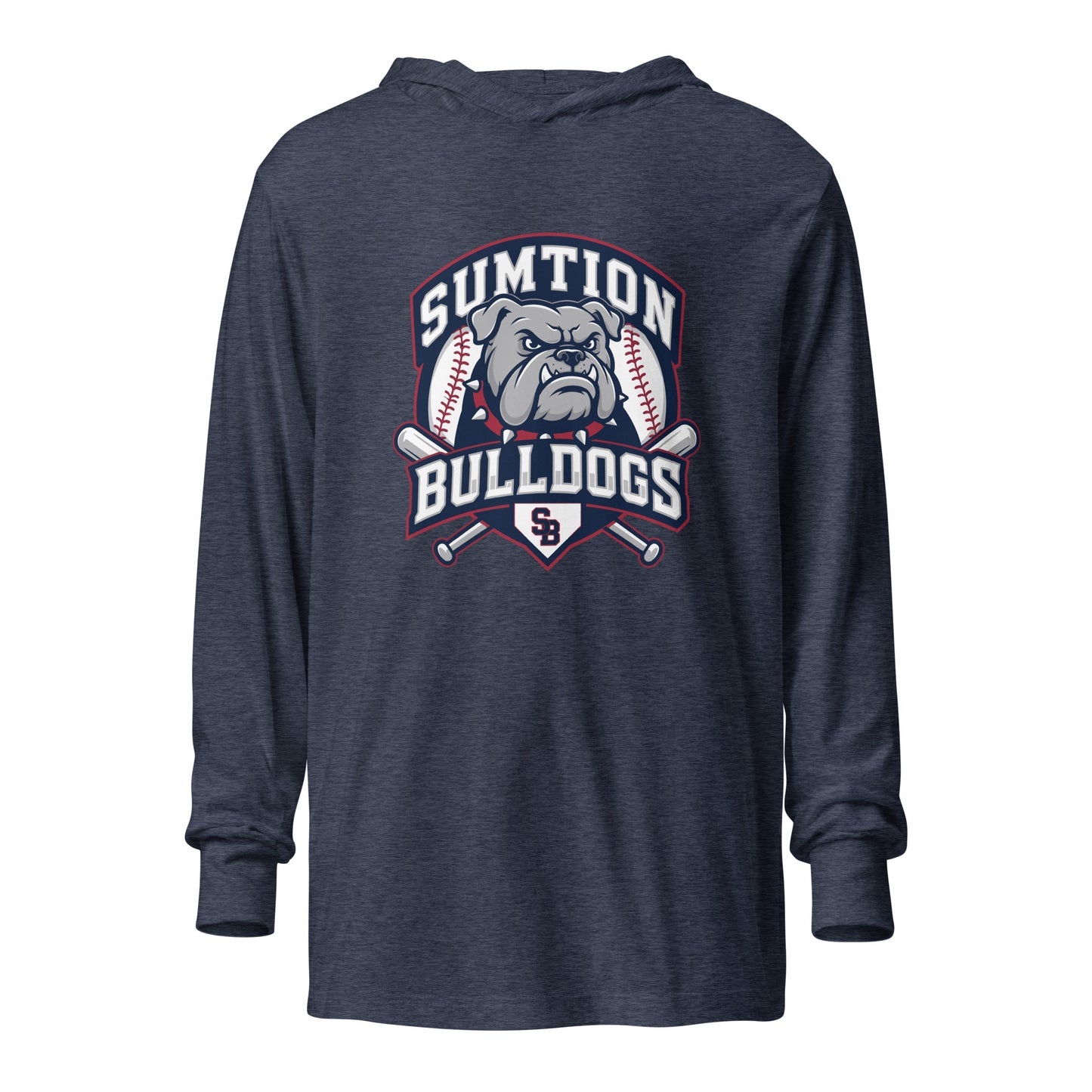 Performance | Hooded Long Sleeve T Shirt | Sumtion bulldogs | Emblem Logo