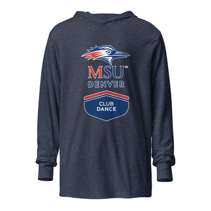 Performance | Hooded Long Sleeve T Shirt | MSU Denver Dance Team | Apex Logo