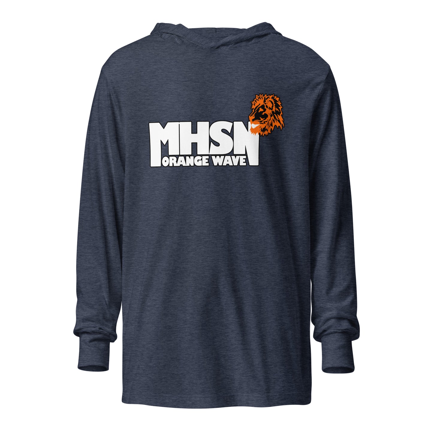 Performance | Hooded Long Sleeve T Shirt | Orange Wave Marching Band | Crest Logo