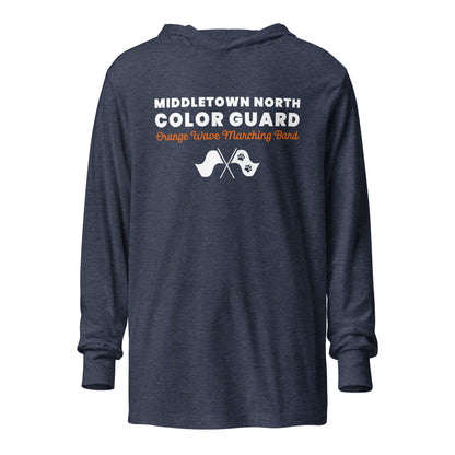 Performance | Hooded Long Sleeve T Shirt | Orange Wave Marching Band | Modern Script Logo