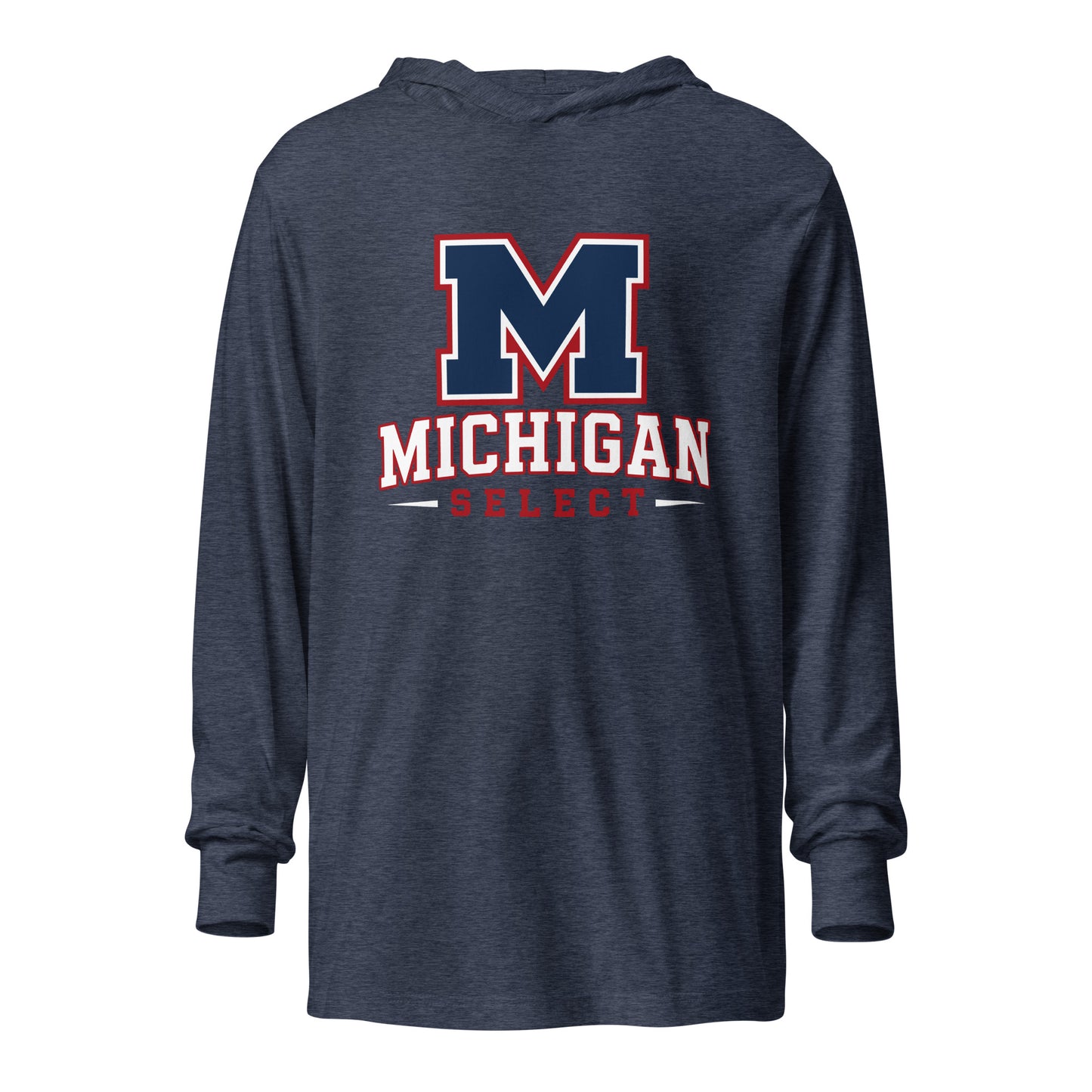 Performance | Hooded Long Sleeve T Shirt | Michigan Select Baseball | Emblem Logo