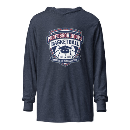 Performance | Hooded Long Sleeve T Shirt | Professor Hoops Basketball | Crest Logo