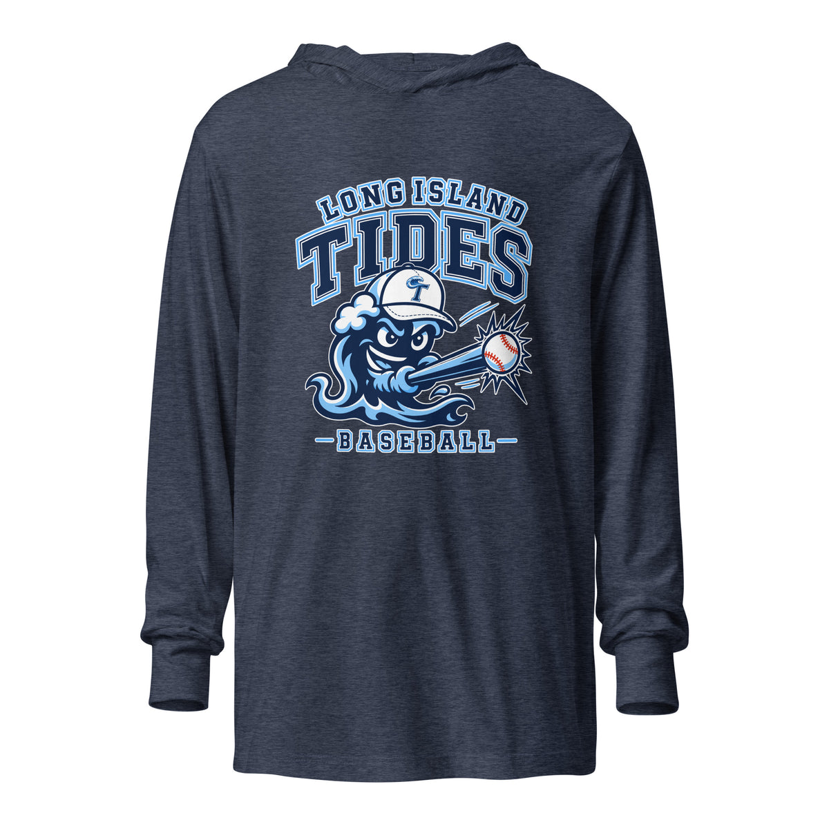 Performance | Hooded Long Sleeve T Shirt | Long Island Tides Baseball | Valor Logo