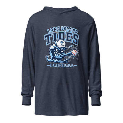 Performance | Hooded Long Sleeve T Shirt | Long Island Tides Baseball | Valor Logo