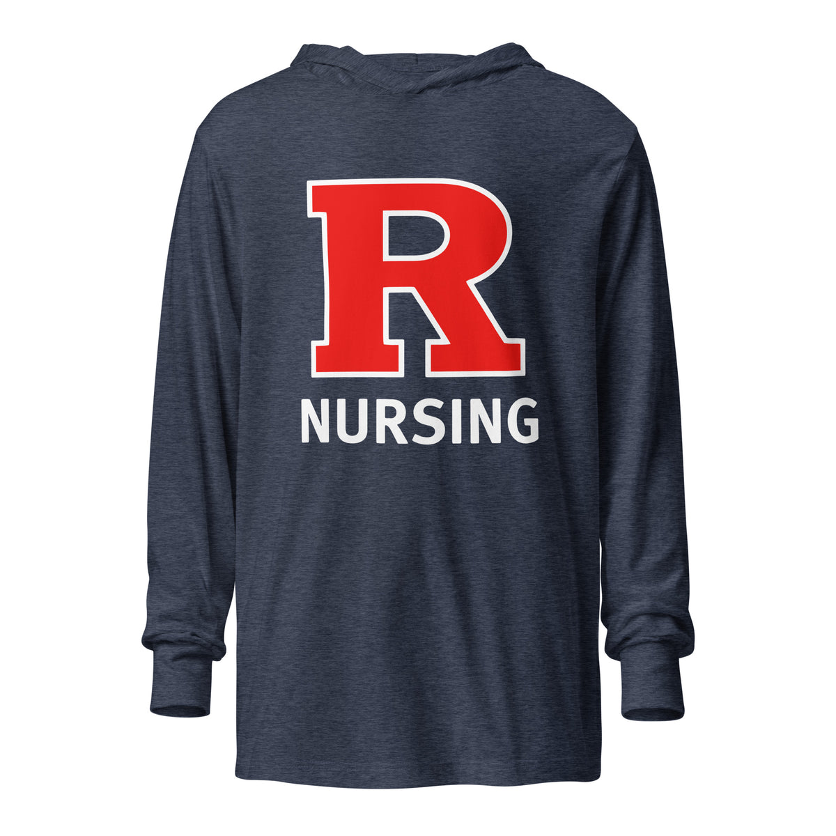 Performance | Hooded Long Sleeve T Shirt | Grand View University Nursing | Lettemark Logo