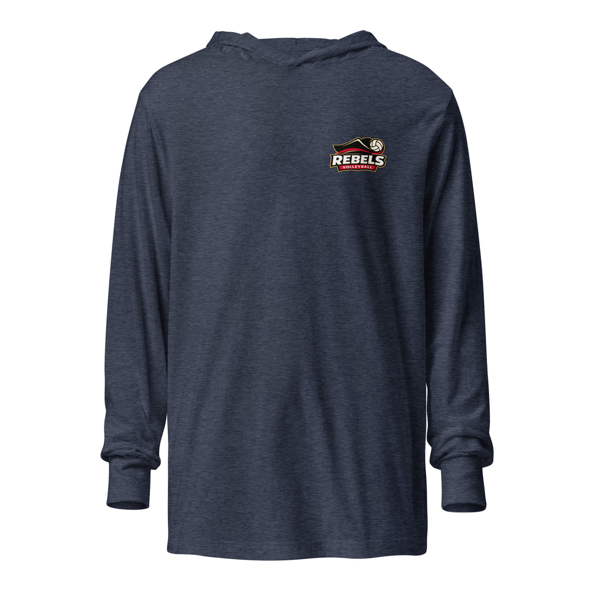 Performance | Hooded Long Sleeve T Shirt | Rebels Volleyball Club | Crest Logo