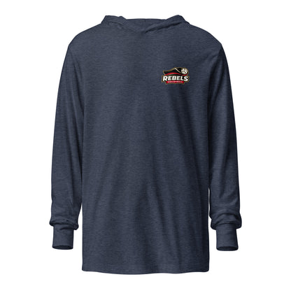 Performance | Hooded Long Sleeve T Shirt | Rebels Volleyball Club | Crest Logo