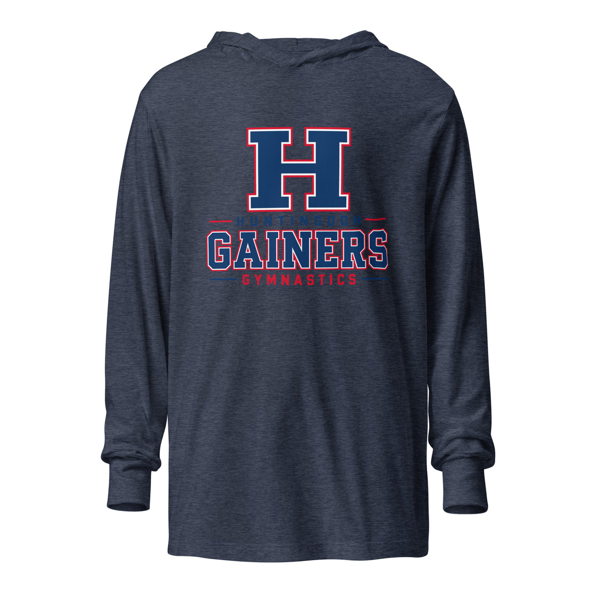 Performance | Hooded Long Sleeve T Shirt | HCC Gymnastics | Gainers Emblem Logo