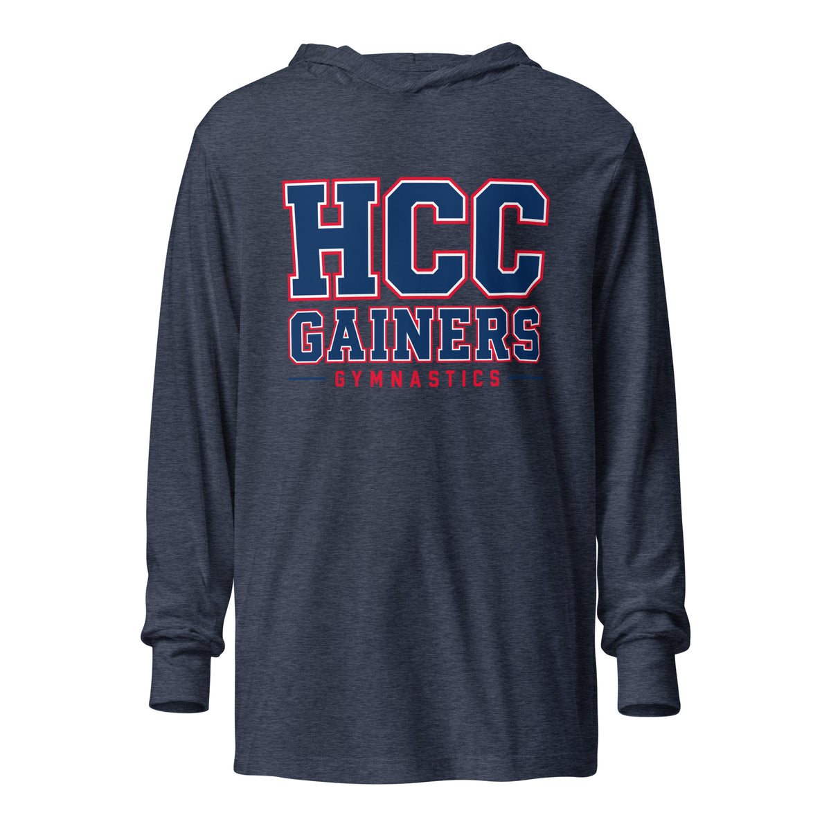 Performance | Hooded Long Sleeve T Shirt | HCC Gymnastics | Vanguard Logo