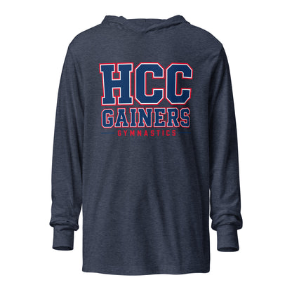 Performance | Hooded Long Sleeve T Shirt | HCC Gymnastics | Vanguard Logo