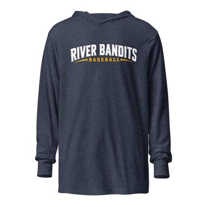 Performance | Hooded Long Sleeve T Shirt | South Bend River Bandits | Lettermark Logo