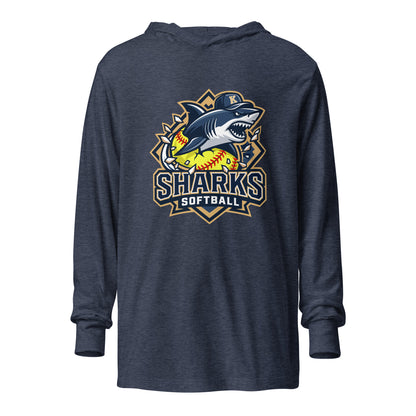 Performance | Hooded Long Sleeve T Shirt | Sharks Diamond Sports | Crest Logo