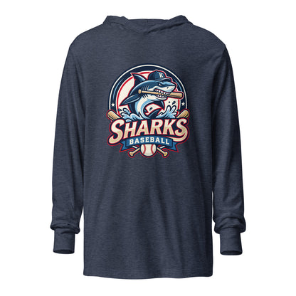Performance | Hooded Long Sleeve T Shirt | Sharks Diamond Sports | Emblem Logo