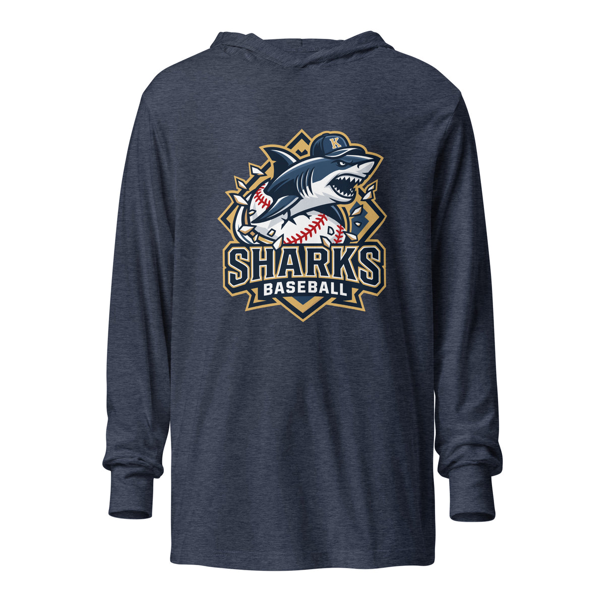 Performance | Hooded Long Sleeve T Shirt | Sharks Diamond Sports | Valor Logo