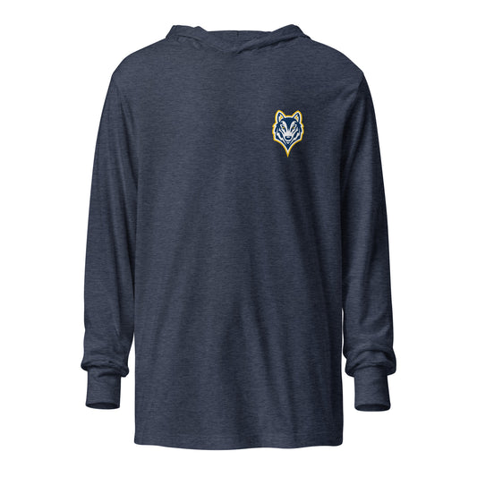 Performance | Hooded Long Sleeve T Shirt | Highland youth football and cheer | Mascot Logo