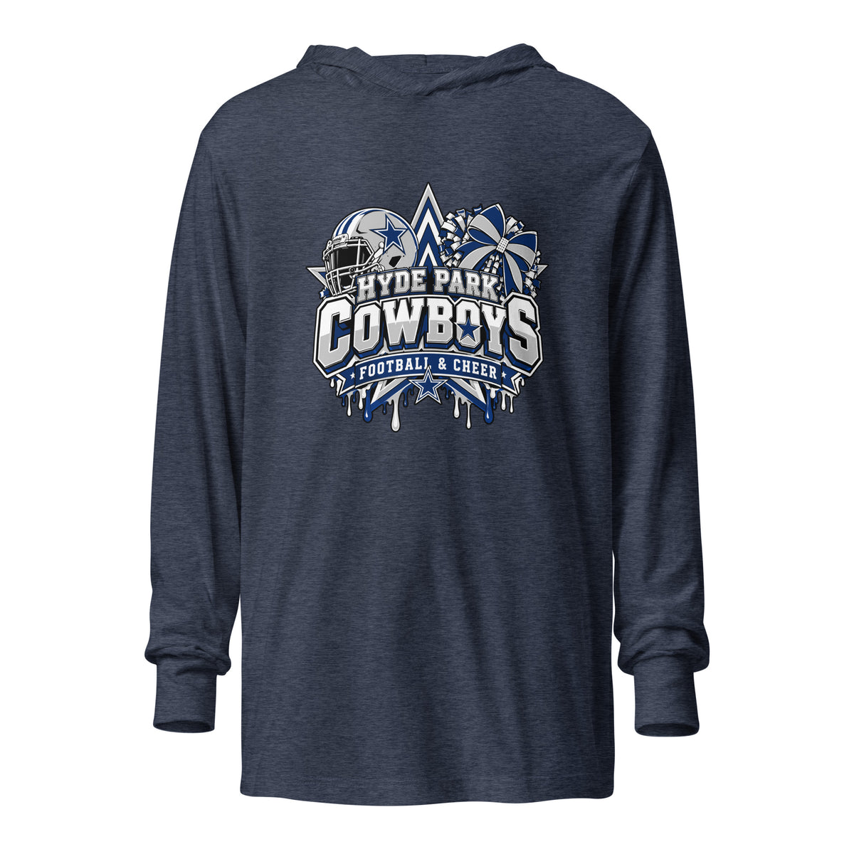 Performance | Hooded Long Sleeve T Shirt | Hyde Park Cowboys | Crest Logo