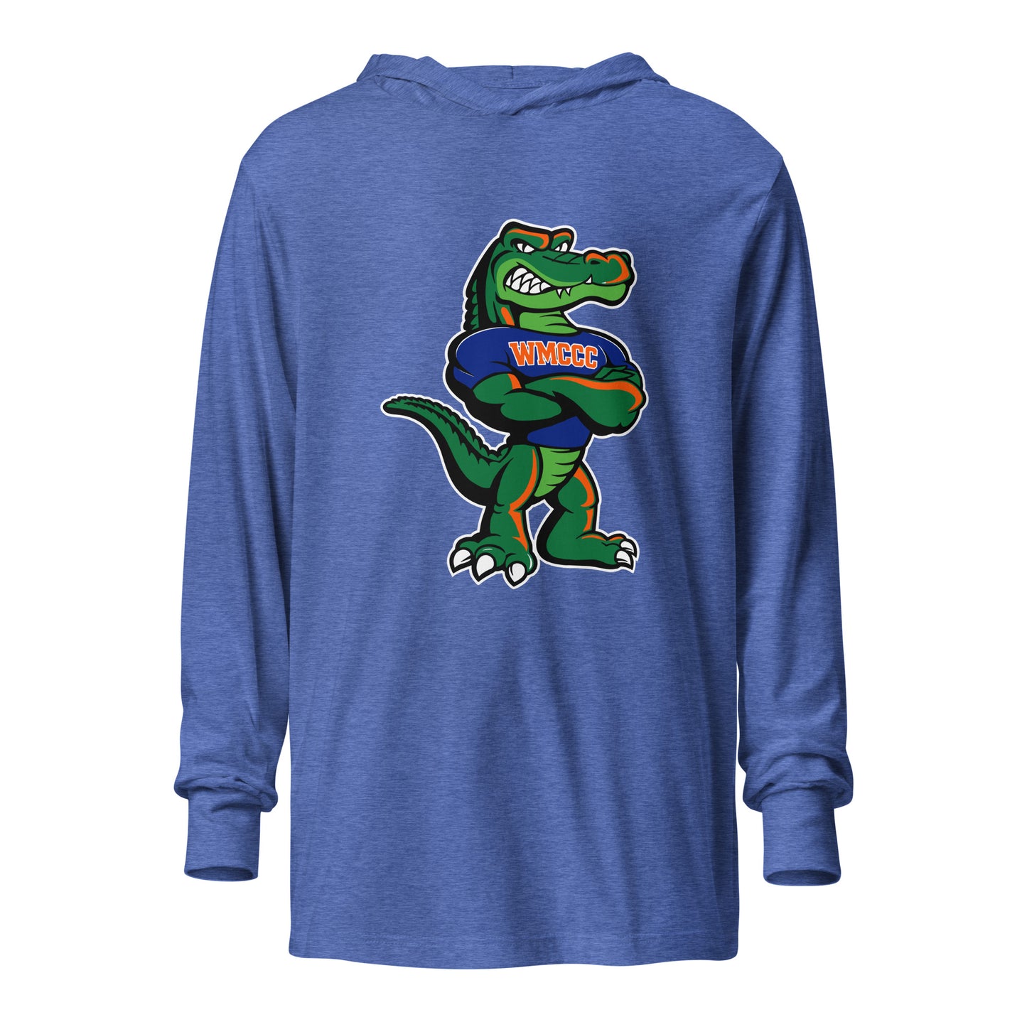 Performance | Hooded Long Sleeve T Shirt | West Memphis Community Christian College Gators | Mascot Logo