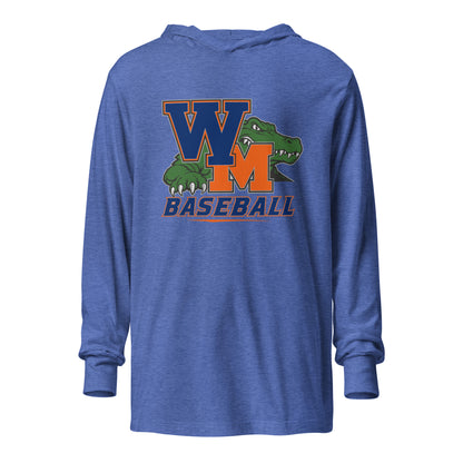 Performance | Hooded Long Sleeve T Shirt | West Memphis Community Christian College Gators | Athletics Logo